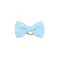 Detail of light blue polka dot bow hair tie made of high-quality ribbed fabric - Sky Blue (17)