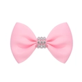 Détail du nœud en ruban gros-grain rose orné de strass brillants pour bébé - Rose (11)