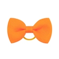 Leuchtend orangefarbenes Ripsband-Schleifen-Haargummi mit gelbem Gummiband für Mädchen - Helles Orange