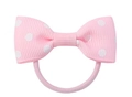 Pink polka dot bow hair tie for girls made of high-quality grosgrain ribbon for hair styling - Hair Tie / Pink Polka Dot