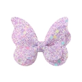 Kinder Haarspange lila Schmetterling mit bunten Pailletten und Stern-Glitzer - Schmetterling Farbverlauf Pailletten Stil (50)