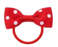 Fiocco per capelli rosso a pois in nastro grosgrain di alta qualità per bambina - Corda per capelli a fiocco / Rosso a pois