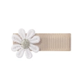 Süße weiße bestickte Gänseblümchen-Haarspange für Mädchen mit beiger Basis - Beige