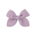 3.5-inch purple handmade ribbed fabric bow hair clip for girls in solid color - Purple (25)