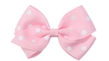 Fermaglio per capelli a fiocco rosa a pois bianchi in nastro grosgrain per bimba - Molletta Fiocco (Grande) / Rosa a Pois