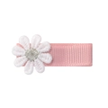 Fermaglio per capelli rosa per neonata con girasole ricamato bianco per bambine - Rosa chiaro