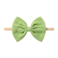 Elastisches Baby-Stirnband aus Nylon mit hellgrüner Mullstoff-Schleife für Säuglinge - Farbe 20