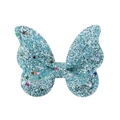 Hellblaue Haarschleife mit bunten Glitzersternen für Mädchen Haarschmuck - Schmetterling Farbverlauf Pailletten Stil (54)