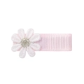 Fermaglio per capelli a fiore di margherita ricamato a mano per bambine con nastro rosa - Rosa (Scatola 3D)