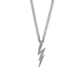 Collana hip hop in acciaio al titanio con ciondolo a fulmine minimalista su catena spessa - Collana d'Argento