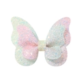 Funkelnde Haarspange mit Pailletten-Schleife in Rosa-Blau-Verlauf für Kinder - Schmetterling Farbverlauf Pailletten Stil (33)