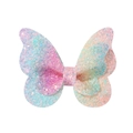 Glitzernde doppellagige Haarspange mit Pailletten-Farbverlauf in Makronen-Regenbogenfarben - Schmetterling Farbverlauf Pailletten Stil (36)