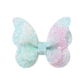 Glitzernde Schmetterling-Haarklammer mit Farbverlauf in Mintgrün und Rosa Makaron - Schmetterling Farbverlauf Pailletten Stil (39)