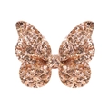 Dettaglio ravvicinato della molletta a farfalla glitter oro rosa con paillettes lucide - Oro Rosa (3)