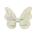 Dettaglio molletta per capelli a farfalla verde menta con glitter e pizzo fine - Verde Menta Fantasia (4)