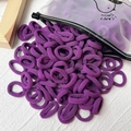 Violette elastische Nylon Haargummis Set mit strukturierten Frotteeringen im Beutel - 20er Set / Lila