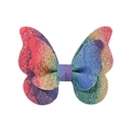 Regenbogen-Haarspange als Schmetterling mit Glitzer und doppellagiger Struktur - Schmetterling Farbverlauf Pailletten Stil (20)