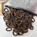 Dunkelbraune elastische Haargummis im Beutel, hochdichte gewebte Bänder für Pferdeschwänze - 1 Stück / Dunkelkaffee