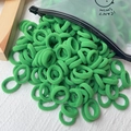 Großpackung hochelastischer neongrüner Nylon-Haargummis im mattierten Zipperbeutel - 20er Set / Fluoreszierendes Grün