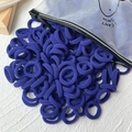 Dunkelblaue nahtlose elastische Haargummis für Mädchen im mattierten Zipperbeutel - 20er Set / Blau