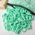 Minzgrünes Set aus nahtlosen Haargummis mit hoher Elastizität und kleiner Tasche - 20er Set / Mintgrün