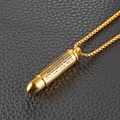Pendentif balle dorée en acier inoxydable avec gravure de la prière Notre Père - Collier avec chaîne / Or