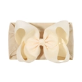 Fascia per neonati in jacquard con un grande fiocco a doppio strato color crema - Bianco Crema (815-052)