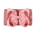 Fascia per neonati in nylon da 6,3 pollici con grande fiocco rosa a coste Morandi - Rosa Morandi (151-075)