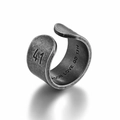 Hip-Hop-Ring im Retro-Stil in Vintage-Silber mit 1314 Gravur-Detail, verstellbar - US 7 / Antiksilber