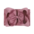 6.3 inch jacquard nylon baby headband with large dusty pink ribbed bow hair accessory - Dried Rose (165-165)