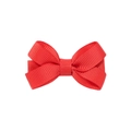 Detailed close-up showing the high-density grosgrain ribbon texture of the red hair bow - Red