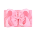 Pink jacquard nylon headband featuring a large 6.3-inch layered ribbon bow for children - Pink (154-154)