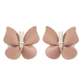 Détail des pinces à cheveux papillon en cuir PU rose avec centre blanc pour petites filles - Rose Lotus (Pièce Unique)