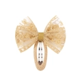 Barrette à cheveux élégante en dentelle dorée brodée avec base BB recouverte de tissu - Gingembre (4)