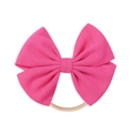 Detail of rose pink waffle fabric bow with high elasticity nylon band for infants - Rose Pink (17)