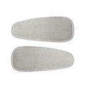 Close-up of beige linen fabric BB hair clips with detailed stitching on white background - Oatmeal