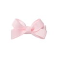 Detail of light pink grosgrain ribbon bow hair clip with fine texture and metal alligator clip - Light Pink