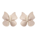 Elegante cremeweiße Tweed-Schmetterlings-Haarspangen für Damen im Vintage-Look - Beige