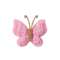 Pink handmade crochet butterfly hair clip with gold wire body for babies and girls - Bright Pink (7)