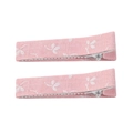 Set mit zwei rosa Blumen-Haarclips aus Baumwolle und Leinen mit Kirschblütenmuster für Mädchen - Kirschrosa Floral