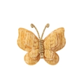 Handmade knitted butterfly hair clip in bright mustard yellow with gold thread edging - Bright Yellow (10)