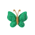 Handmade green knitted butterfly hair clip with gold wire details for accessories - Grass Green (11)