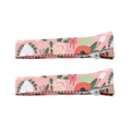 Set of two floral cotton fabric snap hair clips with pink flower and heart pattern - Pink Floral Heart Style (4)