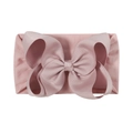 Pink jacquard baby headband with a large ribbed bow detail for infants and toddlers - Pink (146-048)