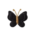 Handmade crochet butterfly hair clip in black and gold for baby accessories - Black (12)
