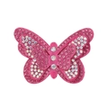 Handmade rose pink butterfly hair clip for girls with sparkling rhinestone embellishments - Rose Red