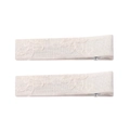 Floral embroidered cotton linen hair clips for girls in cream white finish set of two - Cream Flower Embroidery Style (2)