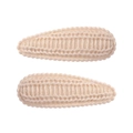 Paio di fermagli per capelli in maglia beige con trama intrecciata per bambine - Beige
