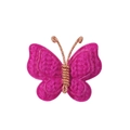 Handmade knitted yarn butterfly hair clip in deep pink with golden wire details - Deep Pink (9)