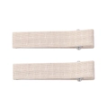 Detail of fabric hair clips with cotton linen texture and white cross-stitch patterns - Beige Cross Stitch Style (3)